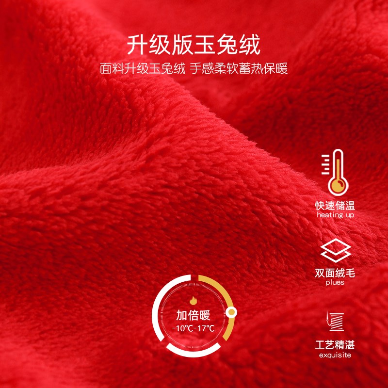 睡袍女士睡衣秋冬款冬季加长款法兰绒加厚加绒珊瑚绒本命年大红色