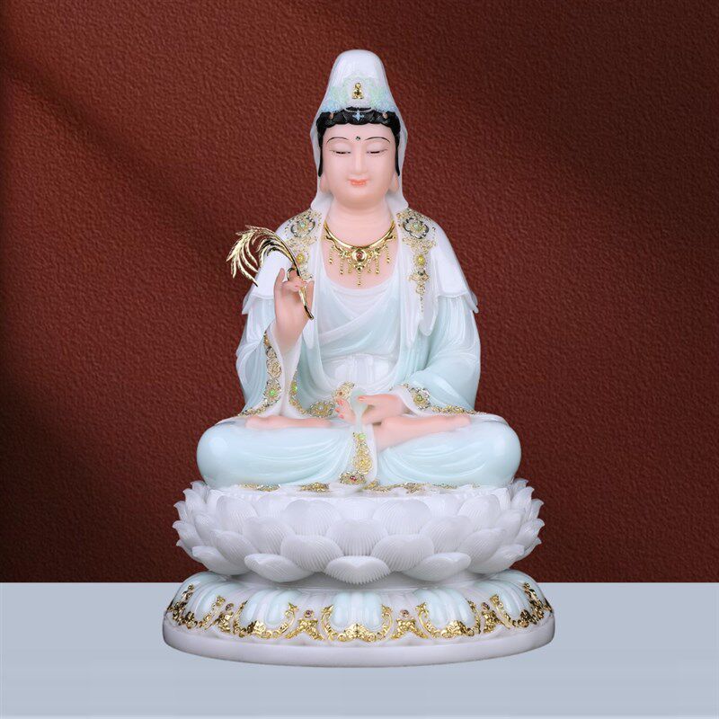 汉白玉释迦牟尼佛像观音菩萨家用供奉地藏王菩萨弥勒佛全堂佛摆件