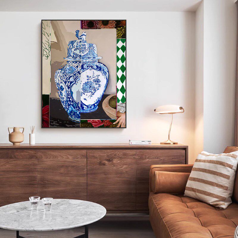 复古风个性时尚人物高级感走廊尽头装饰画客厅背景墙餐厅拼贴挂画