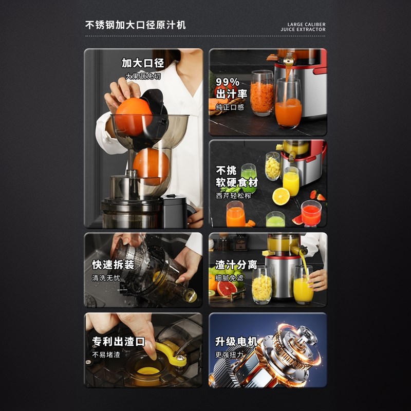 榨汁机破壁料理机炸汁家用辅食奶昔杯水果智能电动榨汁炸果原汁机