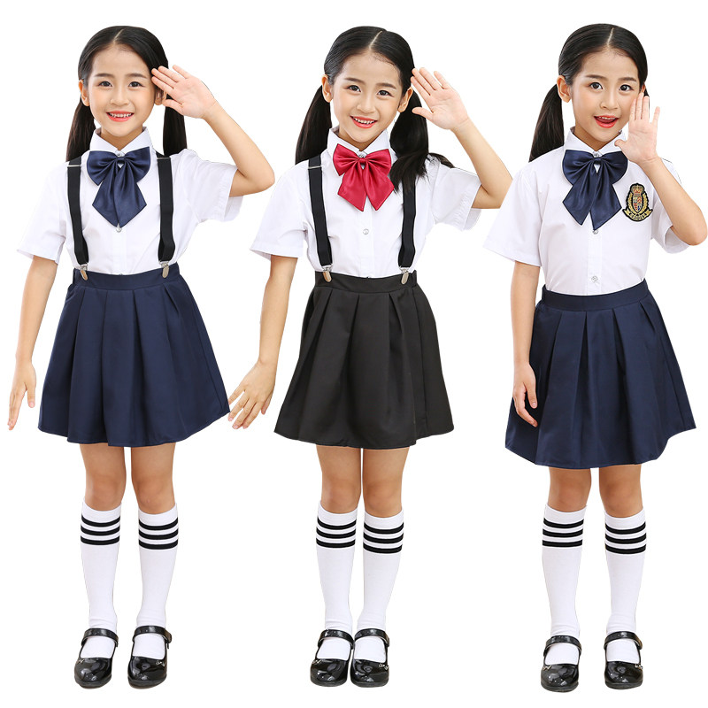 六一大合唱演出服幼儿园女童背带短裙诗朗诵表演服装儿童礼服套装