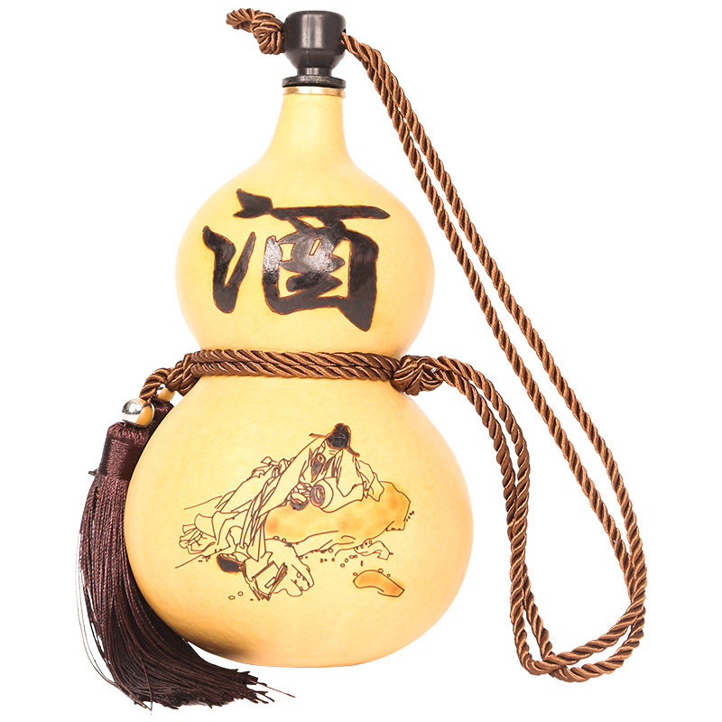 酒葫芦装酒天然葫芦古风装水随身挂件济公小酒葫芦酒壶摆件