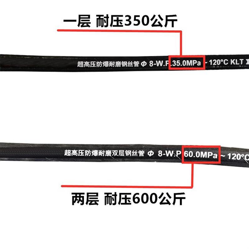 55/58型/超高压清洗机出水管双层钢丝黑猫洗车机钢丝管耐磨防爆管