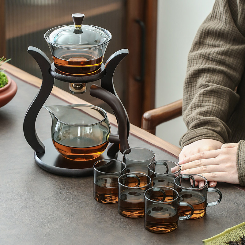 功夫茶具套装家用玻璃全自动一体泡茶壶磁吸茶水分离懒人泡茶神器