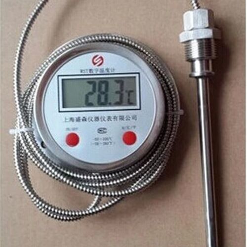 双金属数显温度计WST/DTM491数字高精度耐腐蚀防水带探头工业表