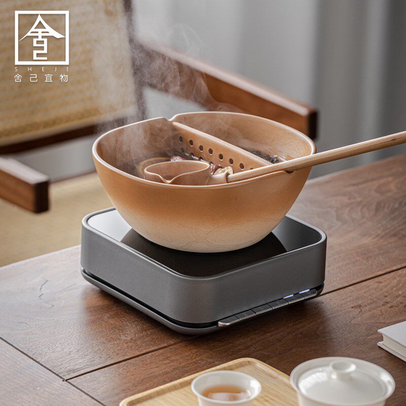 舍己宜物陶瓷煮茶器古法合璧煮茶碗茗凤祥电陶炉复古玻璃花壶茶具