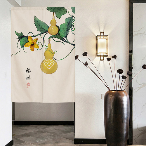 中式门帘隔断帘挡风厨房遮丑帘卧室帘子屏风厕所半帘布帘家用