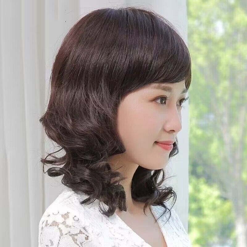假发女长卷发中老年妈妈整顶假发套中长卷发蓬松梨花卷发假发短发