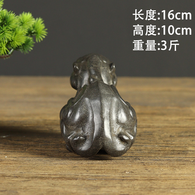 复古青石雕刻摆件小号吸财吸金兽手把件茶宠镇纸石狮子貔貅神兽