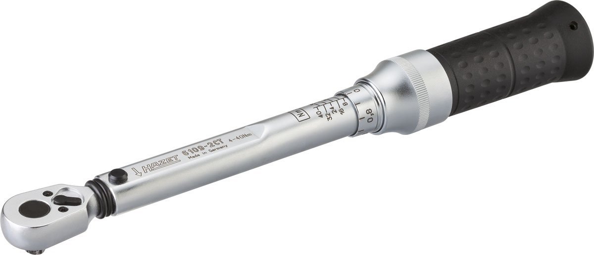 德国HAZET扭矩扳手 6109-2CT 1/4方头 4-40Nm 汽车维修专用工具