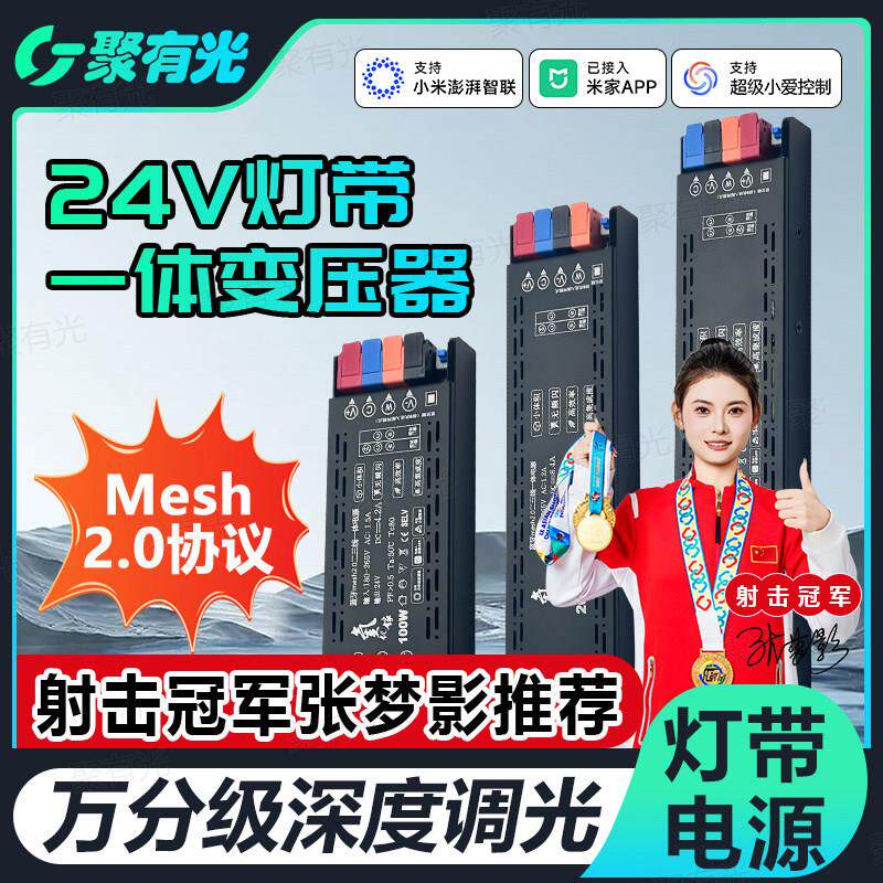 已接入米家APP智能一体电源蓝牙mesh2.0线型灯带变压器24V控制器