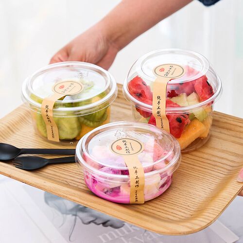 冰粉碗一次性高透明甜品碗打包盒子水果捞芋圆杨枝甘露烧仙草商用