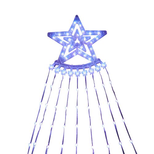 RBG七彩变色遥控五角星星瀑布灯场景布置装饰灯led挂灯氛围景观灯