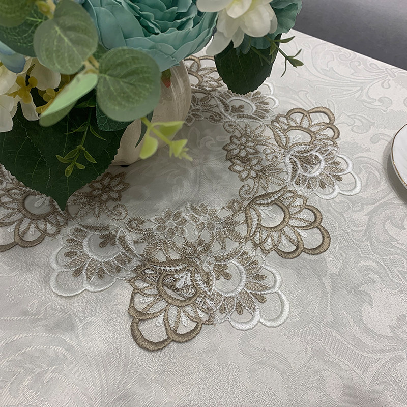 茶几布桌布蕾丝布艺餐桌垫防烫轻奢高级感长方形餐桌台布