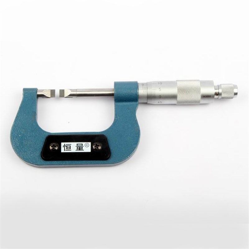 上海恒量叶片千分尺刀口键槽薄片外径测微器0-25-50-75-100厚0.4