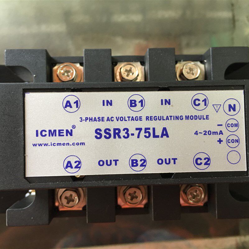 ICMEN信普电气三相固态继电器SSR3-75LA全隔离三相交流调压模块