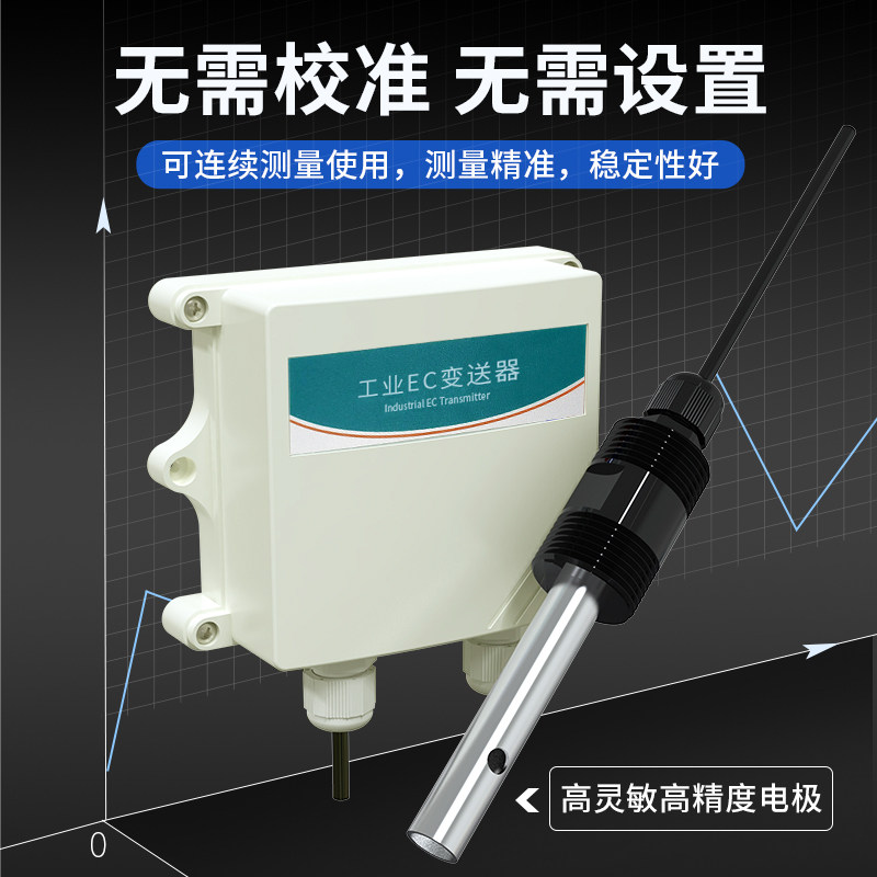 工业EC电导率变送器高精度电极探头污水监测水质EC检测仪传感器