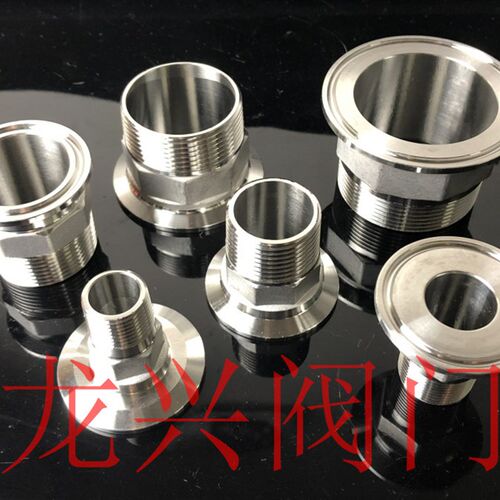 304不锈钢快装六角外丝快装单头丝卫生级食品级卡箍外丝DN15-DN50