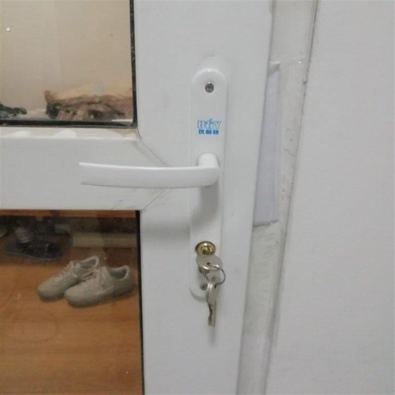 塑钢门锁8525老式平开门执手锁把手锁插芯塑料钢阳台门锁房门锁具