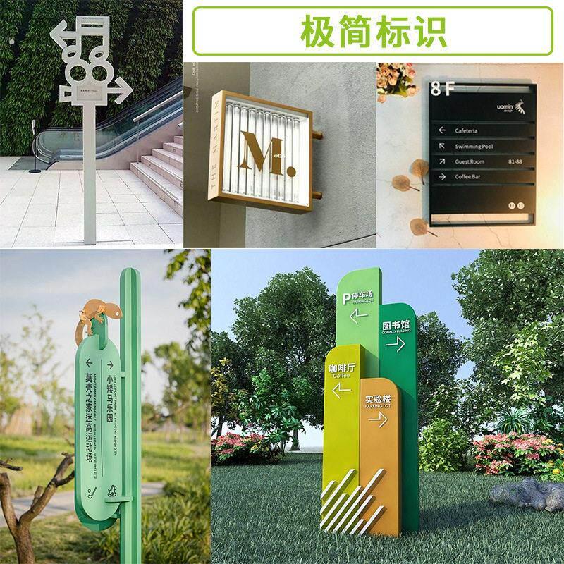 指示牌社区指路不锈钢广告牌导视系统户外停车场商场地产标识引导