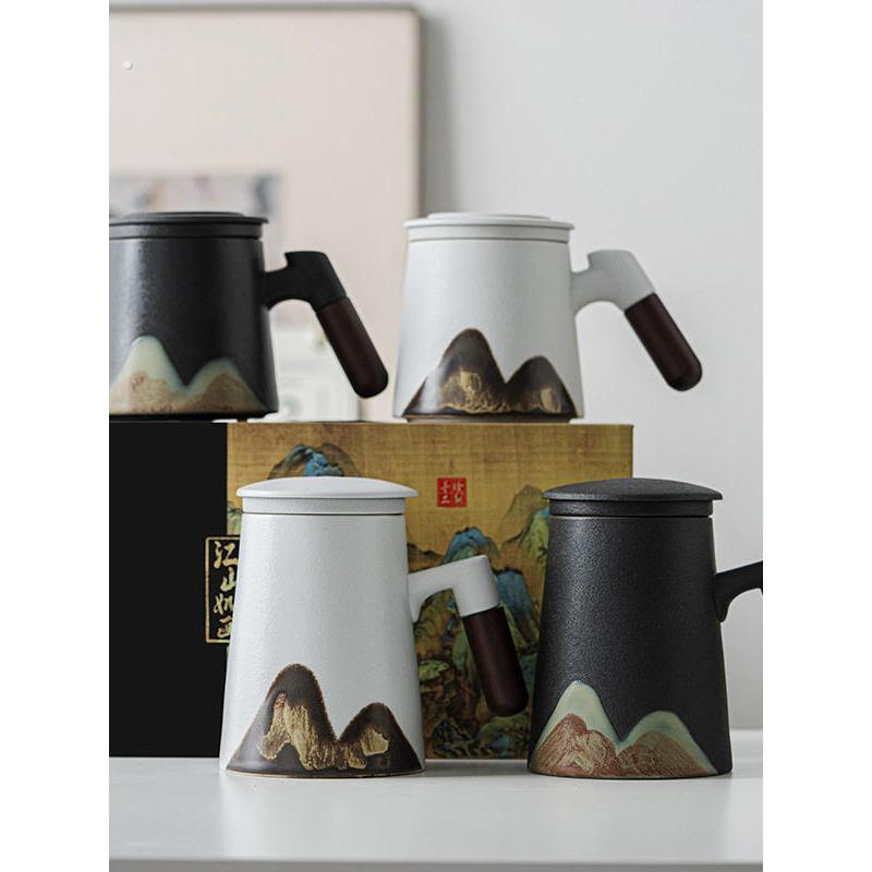 马克杯茶水分离创意高档实用水杯送长辈客户员工伴手礼刻字礼盒装