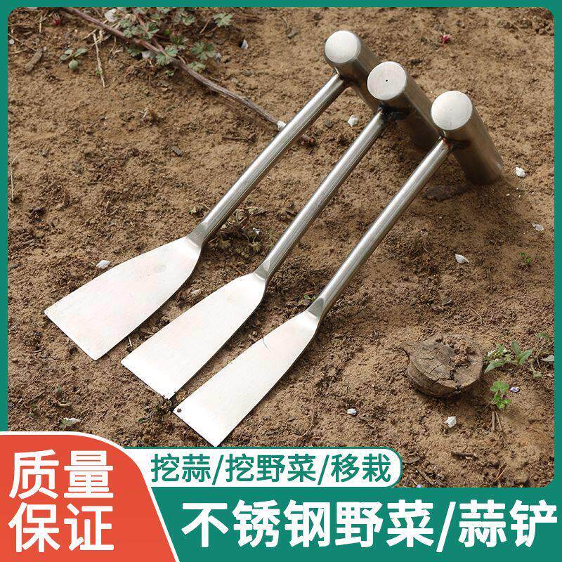 不锈钢蒜铲挖野菜的小铲子神器农用园艺种菜除草挖土户外专用工具