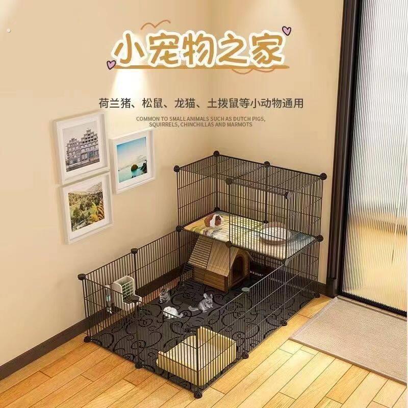 龙猫笼子小型宠物加密笼带厕所三层松鼠笼豚鼠荷兰猪超大别墅猫笼
