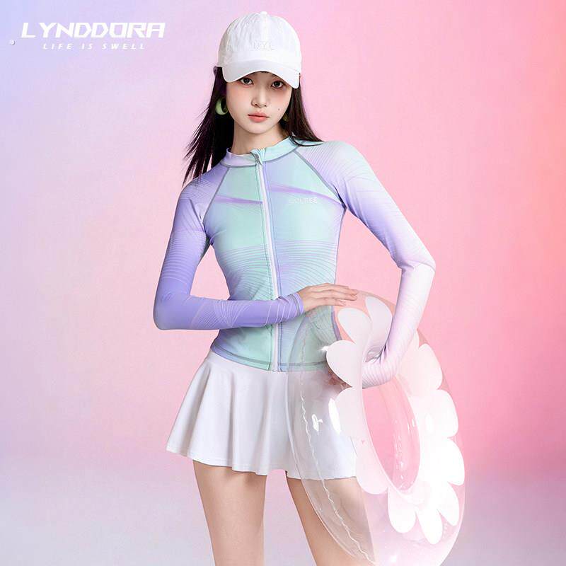 全身防晒泳衣女士速干浮潜水服水母衣长袖冲浪服水上乐园温泉泳装