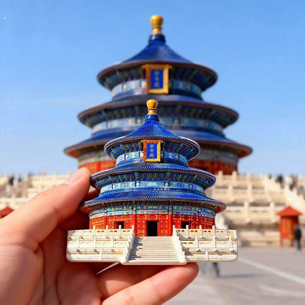 北京特色天坛地标建筑文创树脂磁性冰箱贴国博旅游纪念品创意礼物