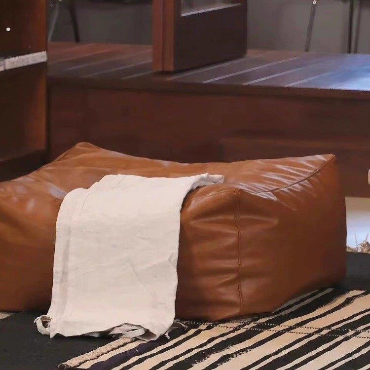 懒人沙发套闲置旧衣服收纳袋皮质收纳储物皮墩子飘窗客厅坐墩套罩