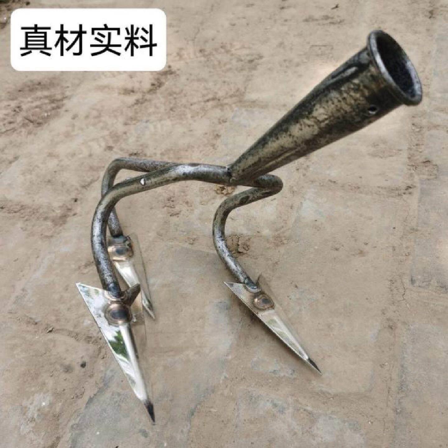 大棚松土神器翻地农用三齿挠地耙子两五齿三角形锄头新款除草耙子