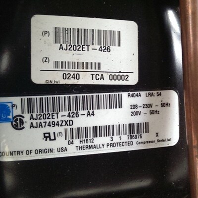AJ202ET-206-B4 AJA7494ZXD AJA7455ZXC泰康冷柜压缩机AJB7510JXD