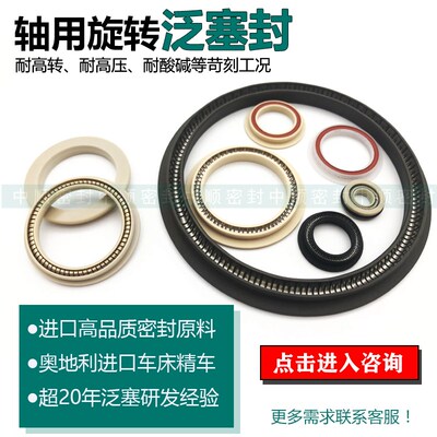 轴用旋转泛塞封 弹簧蓄能油封LNG聚苯脂PEEK耐高温抗腐蚀四氟PTEF