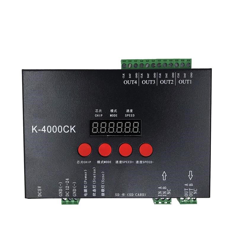 全彩SD卡智能控制器K-4000CK全彩LED控制器可编程全彩灯串点光源