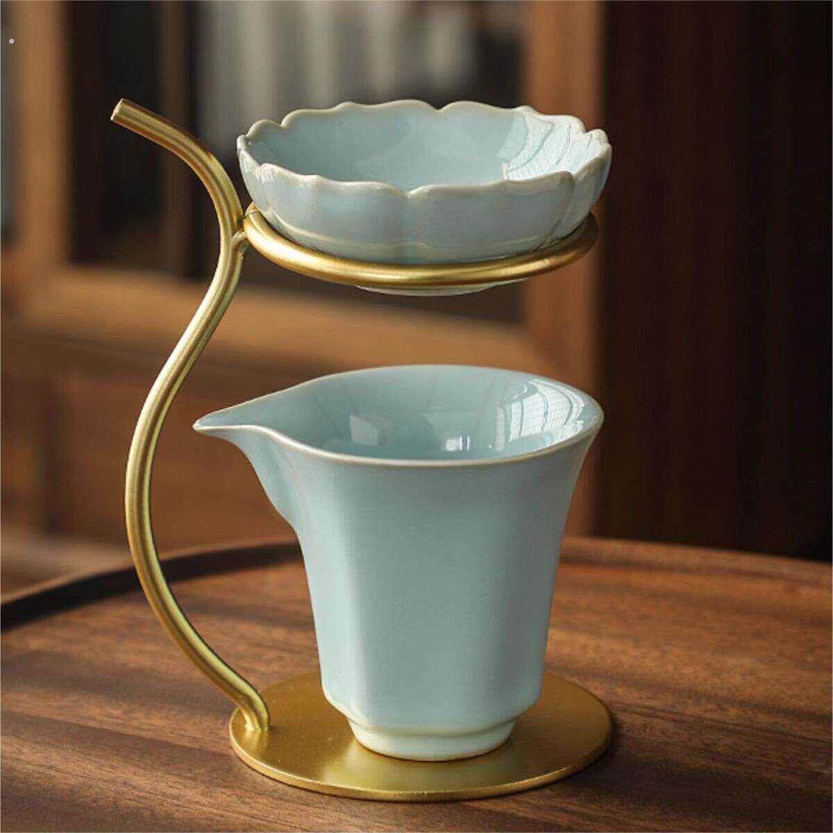 茶滤架托茶漏架支架茶漏托架底座茶漏托咖啡滤架高级茶滤托底泡茶