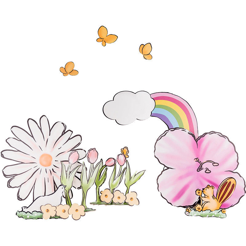 【吉祥道具】彩虹花朵手绘风生日kt板摆件宝宝生日装饰拍照道具