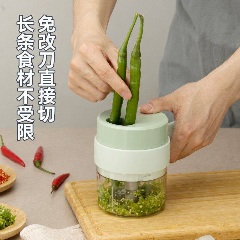克欧克加特林切菜神器无线电动蒜泥器蒜蓉辅食器蒜片切葱器切片机