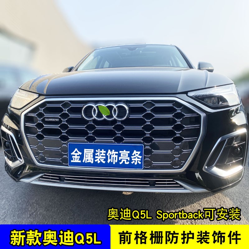 奥迪q5l中网前脸改装防虫网配件 新能源前杠专用汽车用品装饰亮条