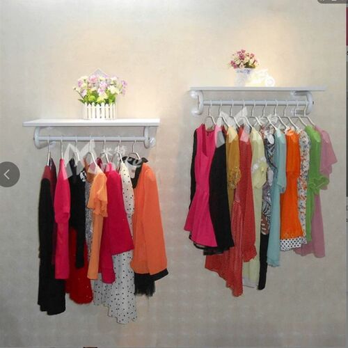 铁艺服装店衣架展示架上墙置物架壁挂式上墙侧挂架童装衣架上墙铁