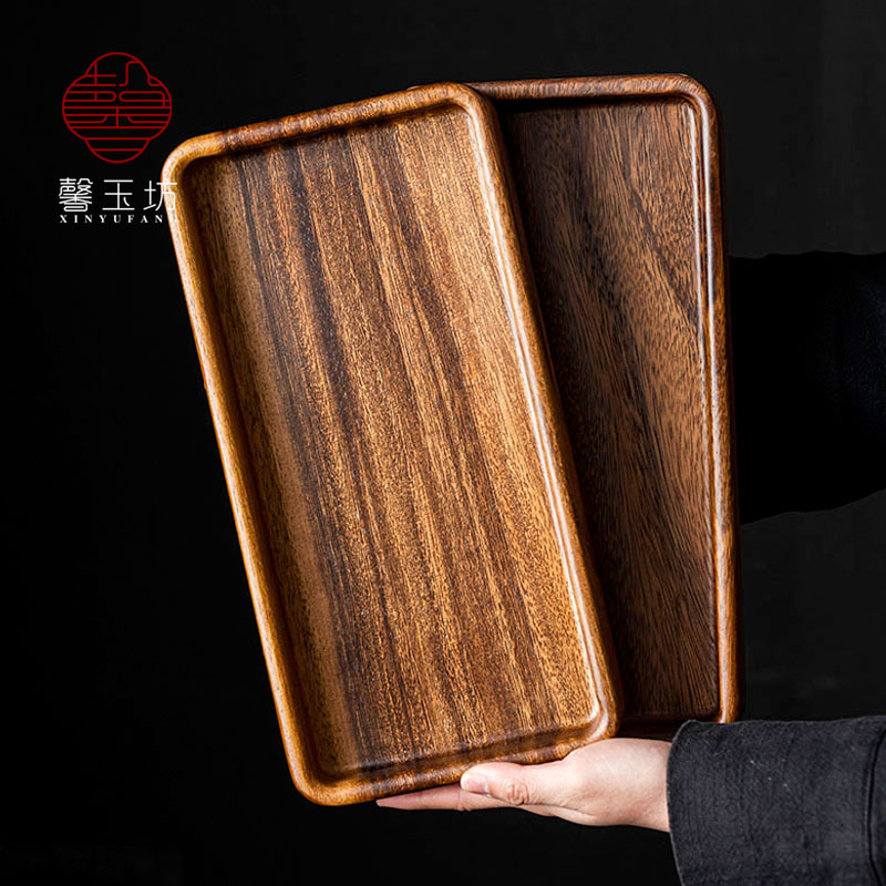 南美胡桃木点心盘长方形整木餐盘糕点水果盘木质干果收纳盒茶托盘