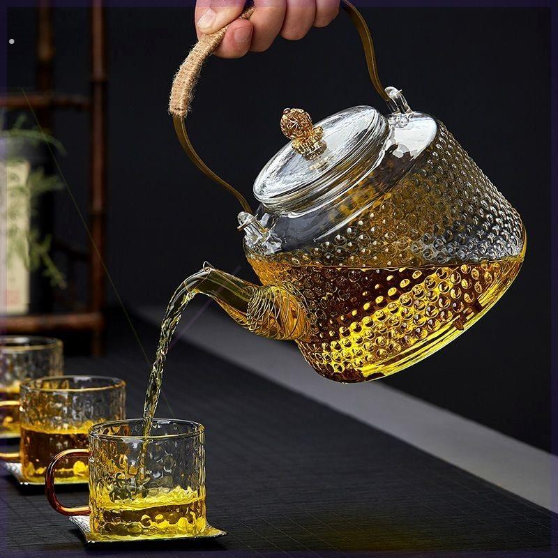 耐高温锤纹玻璃提梁壶电陶炉煮茶壶大容量泡茶电磁炉烧水壶养生壶