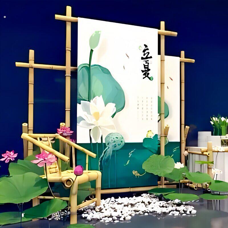 竹架搭建竹竿迎宾展框支架节庆礼道具竹子展示架户外活动背景拱门