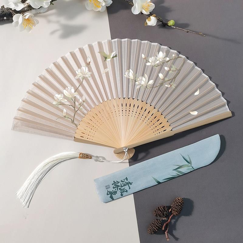 新中式折扇古风扇子夏季女扇可携式折叠扇中国风汉服旗袍扇古典竹