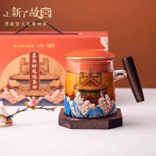 上新瞭故宫星辰时光泡茶杯茶漏杯文创杯子可携式伴手礼茶具文创礼