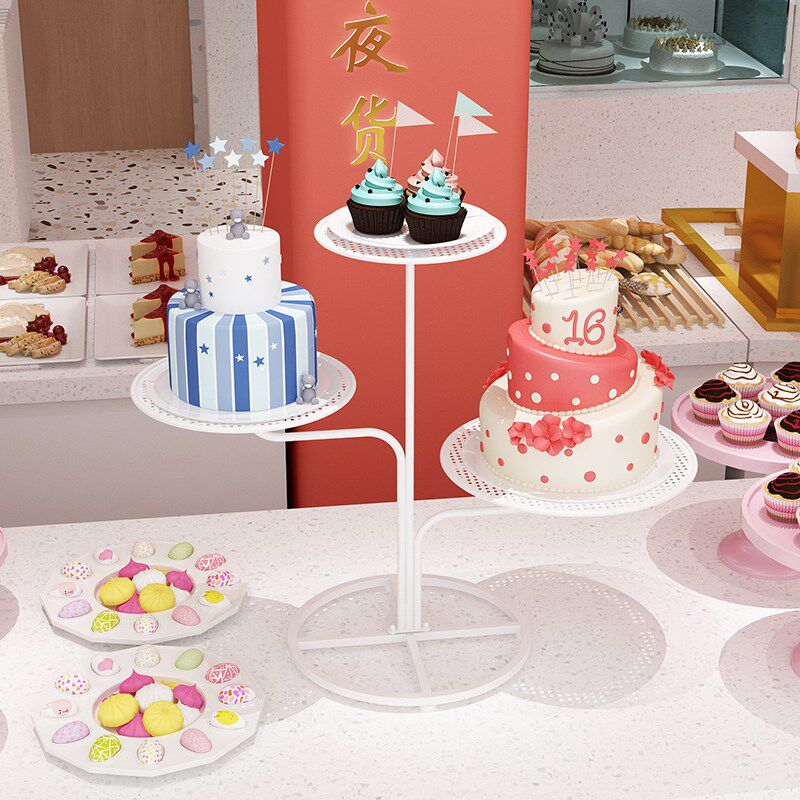 欧式三层蛋糕展示架生日甜品盘架多层寿宴蛋糕架子餐饮店婚礼架子