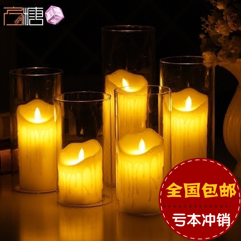 方糖led电子蜡烛灯遥控求婚浪漫婚礼婚庆生日摆件烛光创意布置