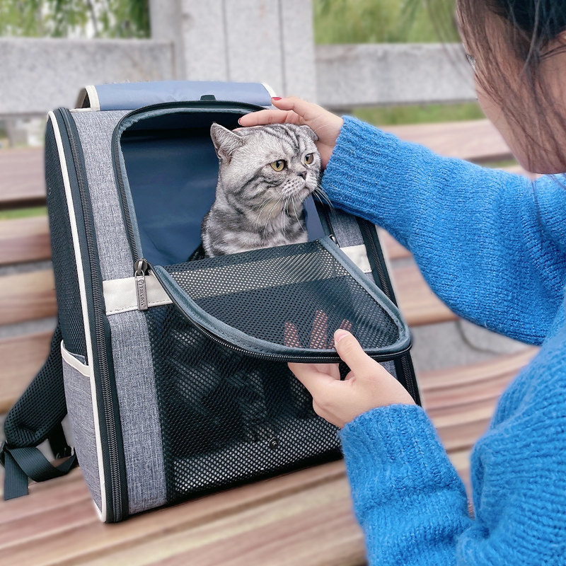 猫包外出便携双肩宠物大容量手提外带狗狗袋书包猫咪背包夏季透气