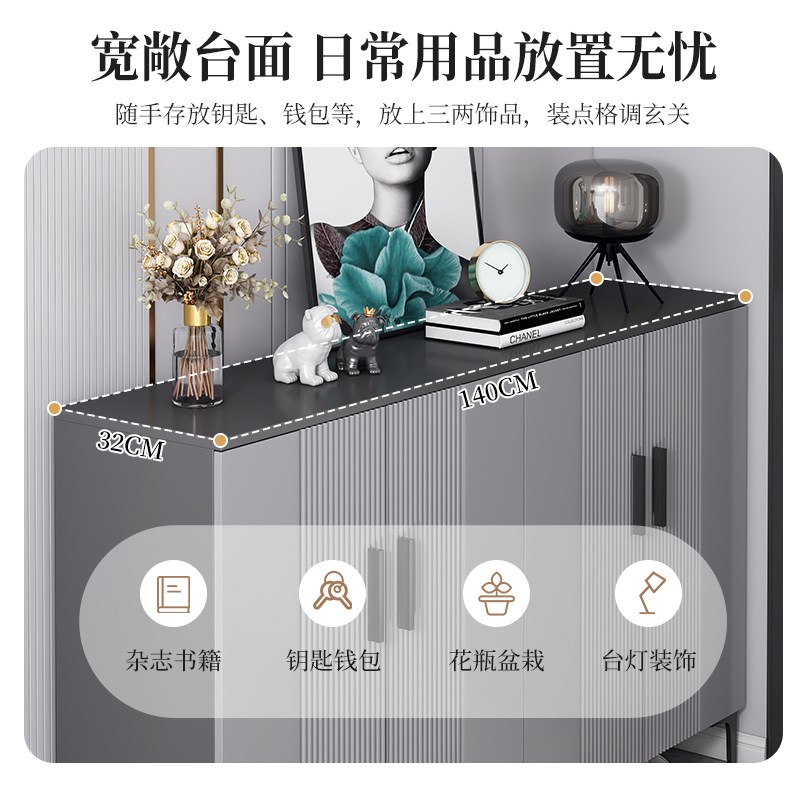 实木鞋柜家用门口收纳柜一体靠墙入户2025新款玄关柜室内多层鞋架