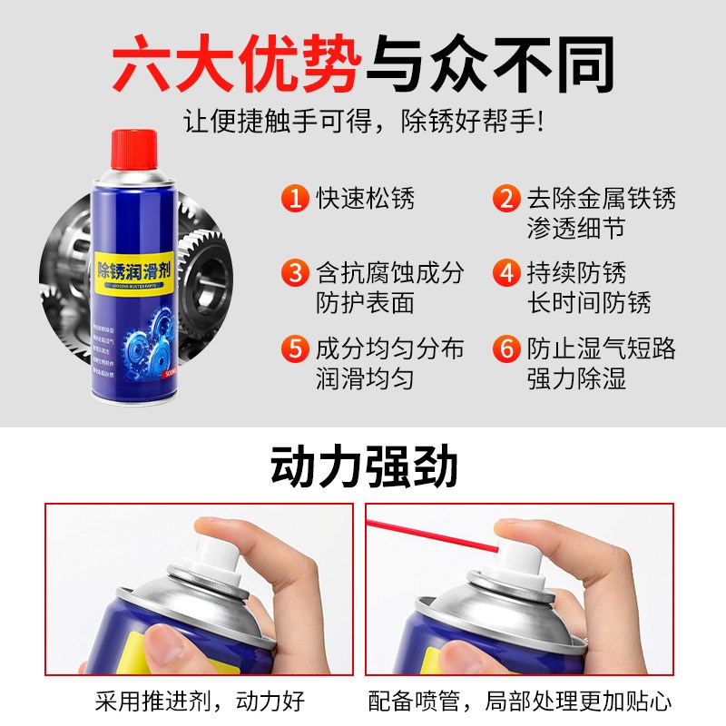 除锈剂金属清洗去锈防锈去铁锈门轴合页门锁异响润滑螺丝生锈黄油