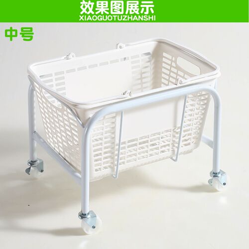 红色提手中号手提篮橙色提手小号购物篮采摘篮零食篮子配套托架